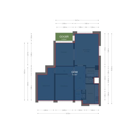 Floorplan - Vechtplantsoen 14-1, 3554 TB Utrecht